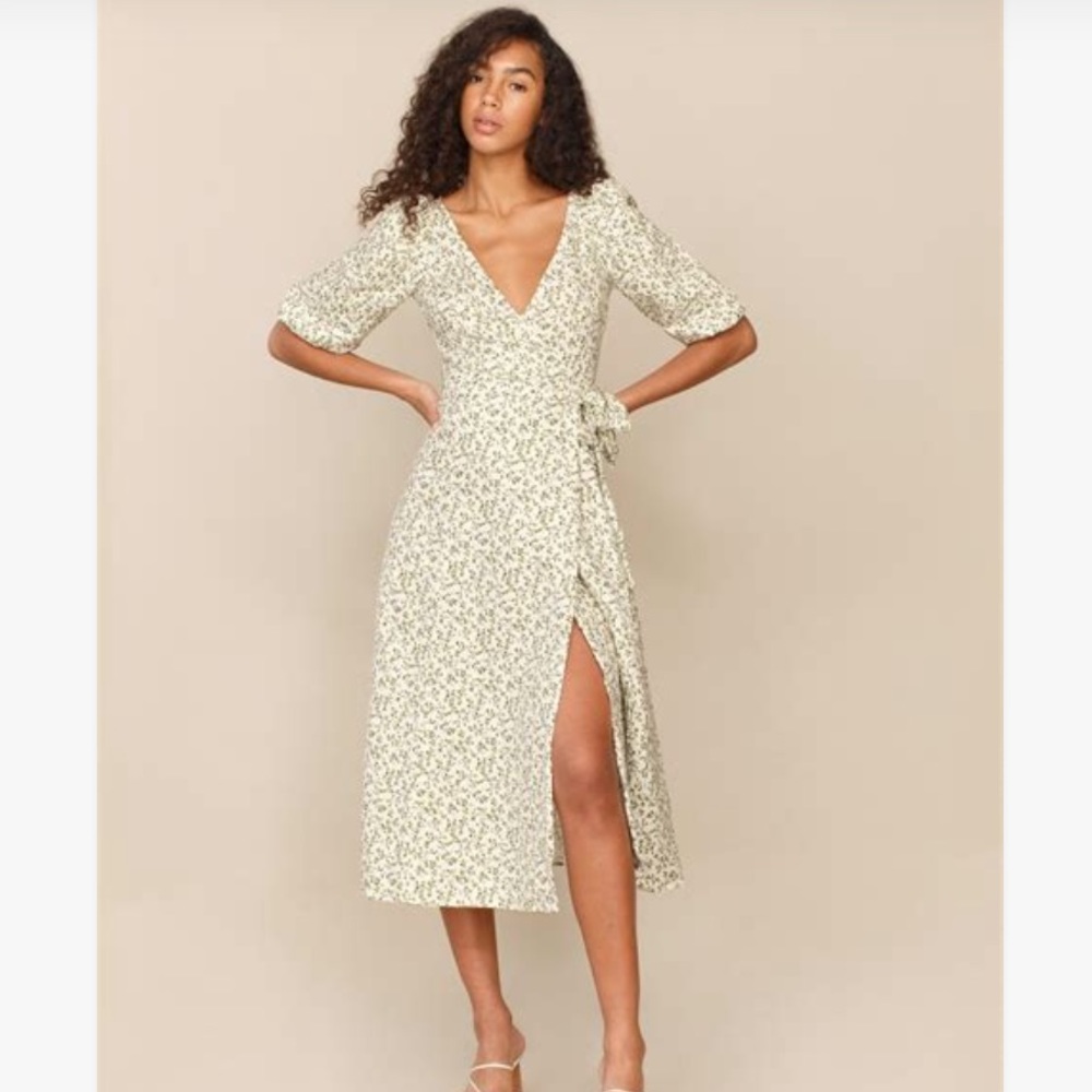 Reformation Mint Wrap Dress in Ivy NWT Large